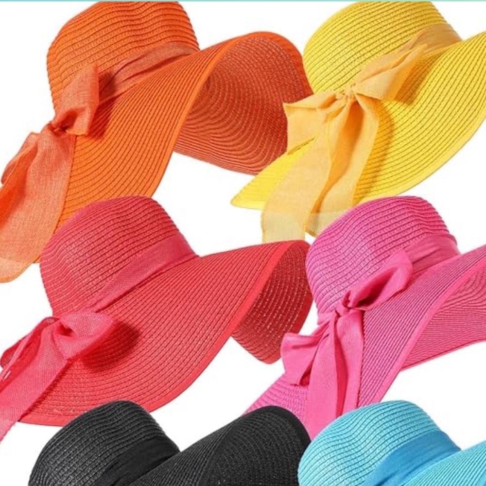 Women's Wide Brim Straw Hats Floppy Sun Hat